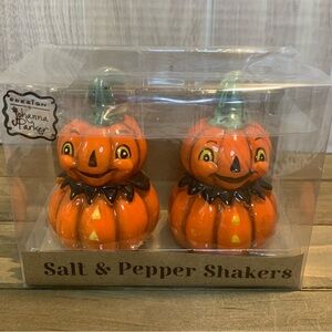 Johanna Parker Salt Pepper Shakers Jack O Lanterns Happy Pumpkins Halloween NIB